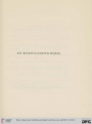 Die wesentlichsten Werke