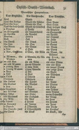 Vermischte Hauptwörter