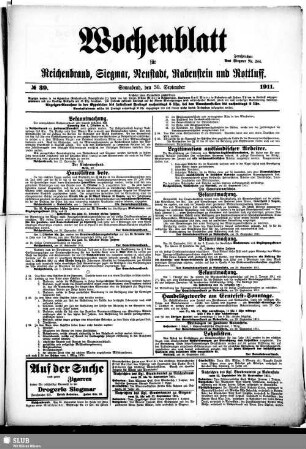 Wochenblatt für Reichenbrand, Siegmar, Neustadt, Rabenstein und Rottluff
