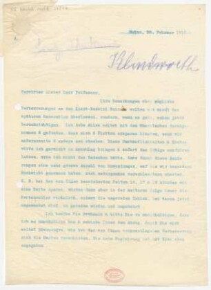 Brief an Karl Klindworth : 26.02.1910