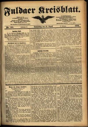 Ausgabe vom Donnerstag, den 20. August 1908.