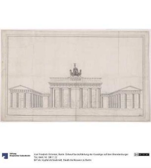 Berlin. Entwurf zur Aufstellung der Quadriga auf dem Brandenburger Tor