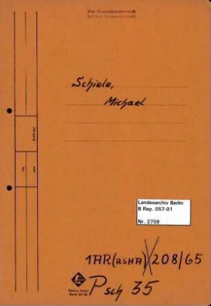Personenheft Michael Schiele (*25.05.1906), Kriminalamtmann