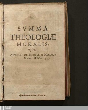 Liber Theologiæ Moralis, Viginti Qvatvor Societatis Iesv Doctoribvs Reseratvs