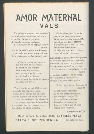 Amor maternal : Vals