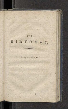 The Birthday. A play in one act.