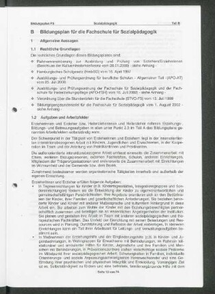 B Bildungsplan für die Fachschule für Sozialpädagogik