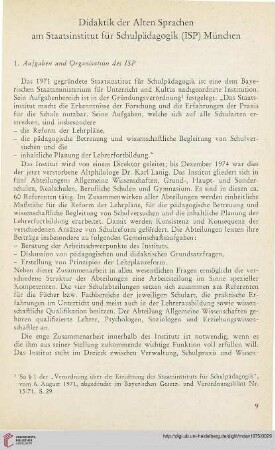 18: Didaktik der Alten Sprachen am Staatsinstitut für Schulpädagogik (ISP) München
