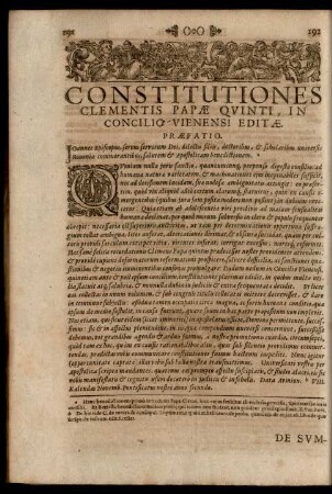 Constitutiones Clementis Papae Quinti ...
