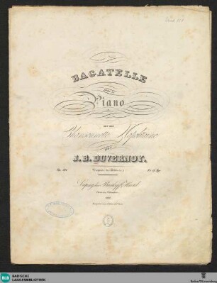 Bagatelle sur une chansonnette napolitaine : pour le piano; op. 124