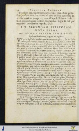 In secundam epistolam nota.