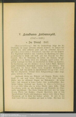 V. Laubans Leidenszeit. (1547 - 1635)