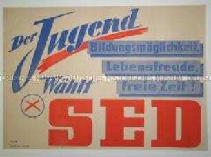 Maueranschlag mit Wahlpropaganda der SED