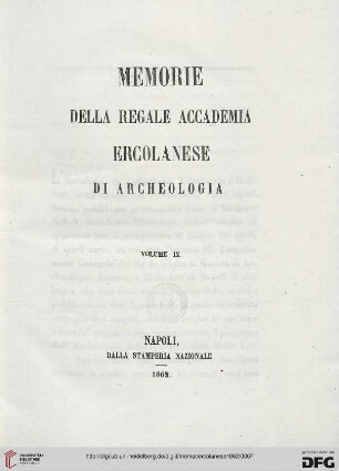 9: Memorie della Regale Accademia Ercolanese di Archeologia