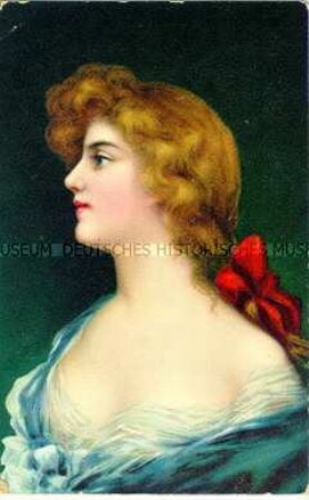 Postkarte mit Frauenbild