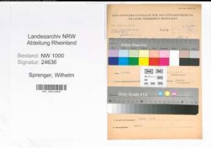 Entnazifizierung Wilhelm Sprenger, geb. 16.02.1890 (Kaufmann)