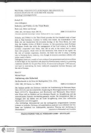Weitere Veröffentlichungen des Instituts für europäische Geschichte Mainz