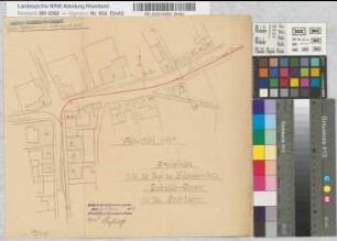 Spezialplan über die Lage der Kleinbahnlinie Eschweiler-Dürwiss in der Poststraße [n Eschweiler]