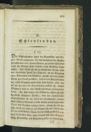 II. Schleusenbau.