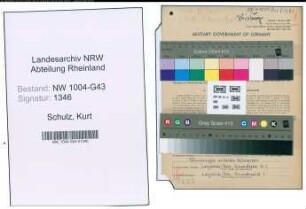 Entnazifizierung Kurt Schulz , geb. 02.12.1901 (Arbeiter)