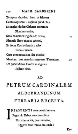 Ad Petrum Cardinalem Aldobrandinum Ferraria Recepta.