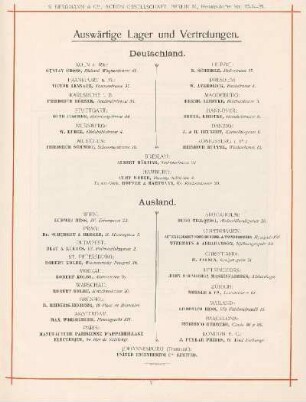 Auswärtiges Lager und Vertretungen