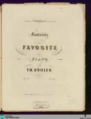 Fantaisie sur l'opéra de Donizetti La Favorite : op. 51