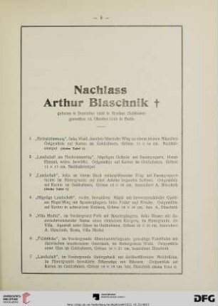 Nachlass Arthur Blaschnik (Nr. 1-136)