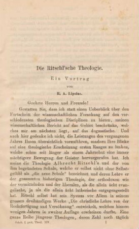 1-28 Die Ritschl'sche Theologie