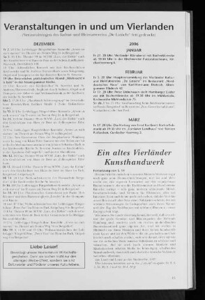 Veranstaltungen in und um Vierlanden