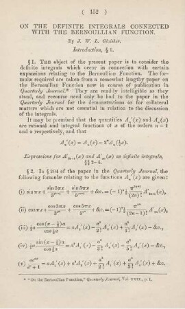 On the definite integrals connected with the Bernoullian function.