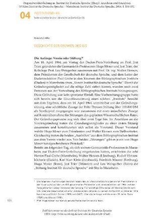 Geschichte der Gremien des IDS