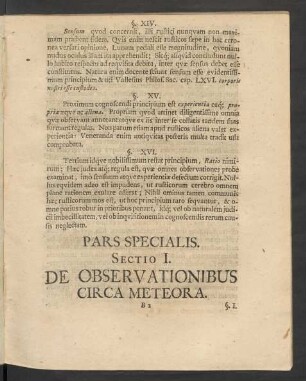 Sectio I. De Observationibus Circa Meteora.