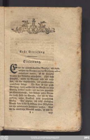 Erste Vorlesung. Einleitung.