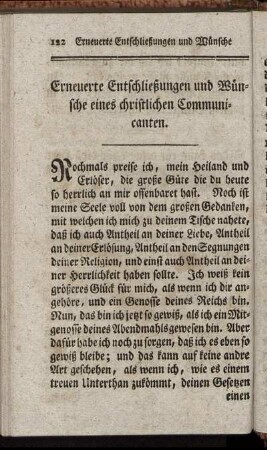 Erneuerte Entschließungen und Wuensche eines christlichen Communicanten