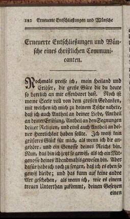 Erneuerte Entschließungen und Wuensche eines christlichen Communicanten