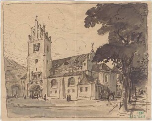 Fischer, Theodor; Phantasie-Zeichnungen - Kirche (Perspektive)