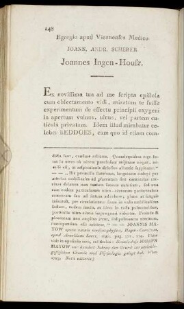 Egregio apud Viennenses Medico Joann. And. Scherer Joannes Ingen-Housz.