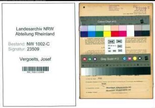 Entnazifizierung Josef Vergoelts, geb. 02.08.1901 (Haendler)