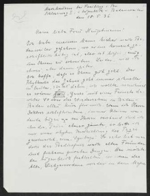 Brief von Hildegard Haussmann an Margarete Hauptmann