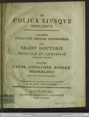 De Colica Eiusque Speciebus