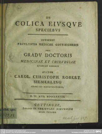 De Colica Eiusque Speciebus