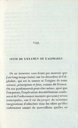 VIII. Suite de l'examen de l'alphabet