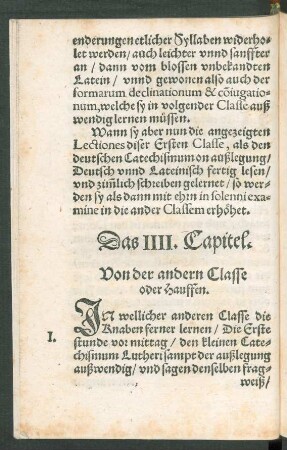 Das IIII. Capitel. Von der andern Classe oder Hauffen.