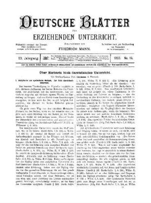Über Herbarts bloss darstellenden Unterricht