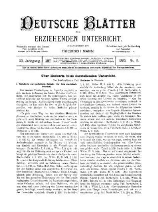 Über Herbarts bloss darstellenden Unterricht