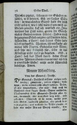 Neunte Abhandlung. Von der General-Beicht