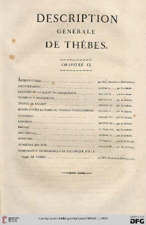 Description generale de Thebes: Chapitre IX