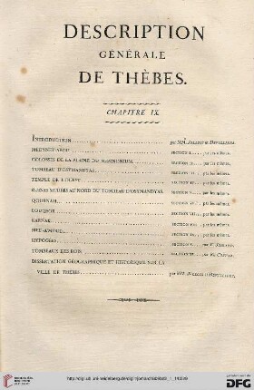 Description generale de Thebes: Chapitre IX