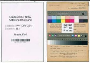 Entnazifizierung Karl Braun , geb. 28.08.1889 (Frauenarzt)